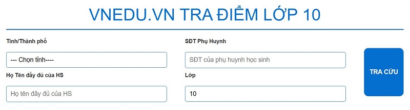 vnEdu Tra Điểm Lớp 10