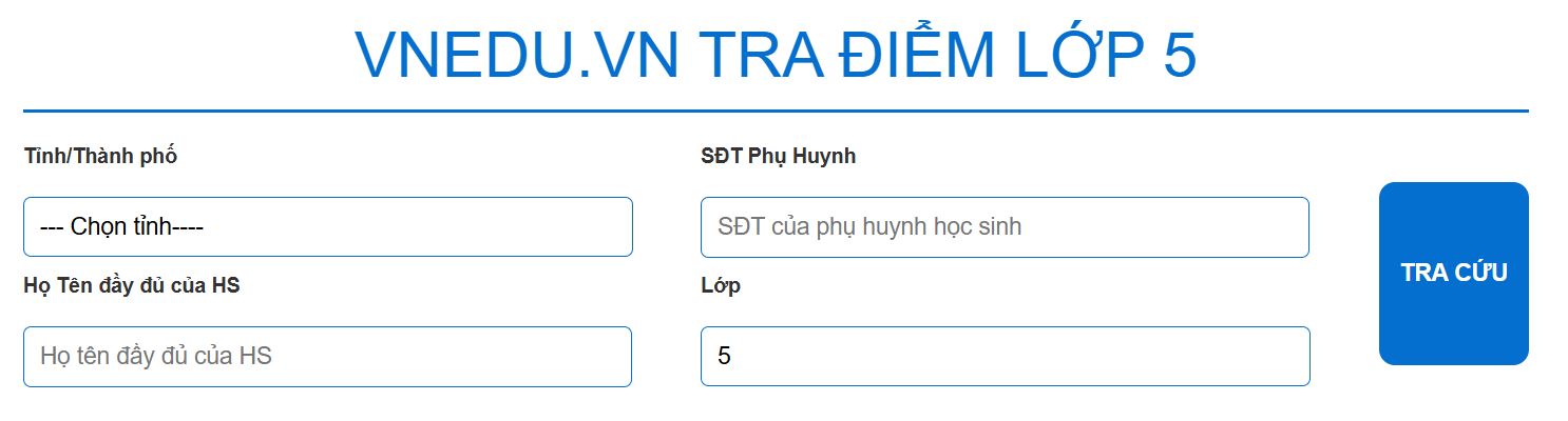 vnEdu Tra Điểm Lớp 5