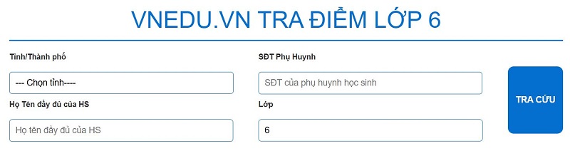 vnEdu Tra Điểm Lớp 6