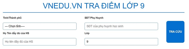 vnEdu Tra Điểm Lớp 9