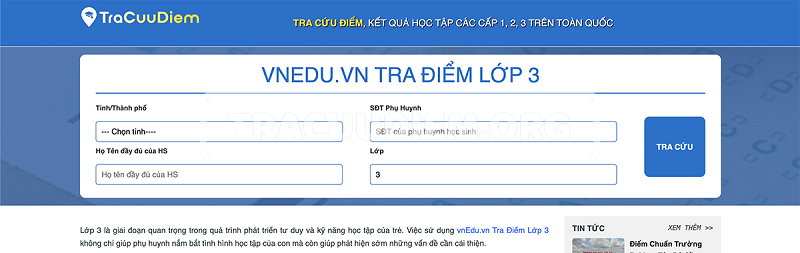 vnEdu Tra Điểm Lớp 3