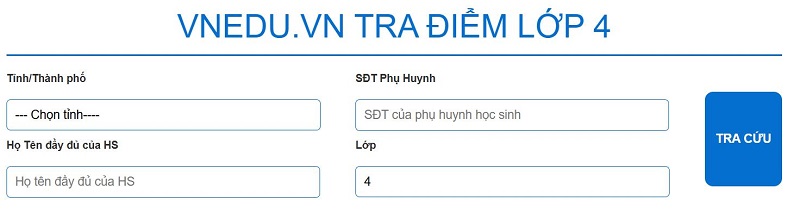 vnEdu Tra Điểm Lớp 4