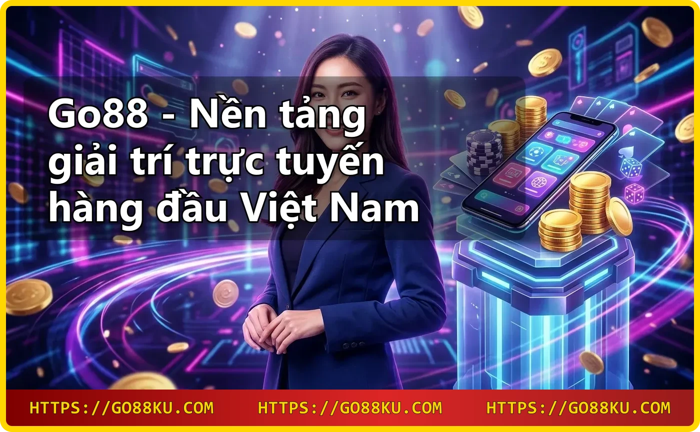 Giao diện nền tảng Go88 với các biểu tượng game bài, slot và thể thao